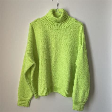 Lime Green Turtleneck 🐢 Turtleneck Sweater Jumpers Depop