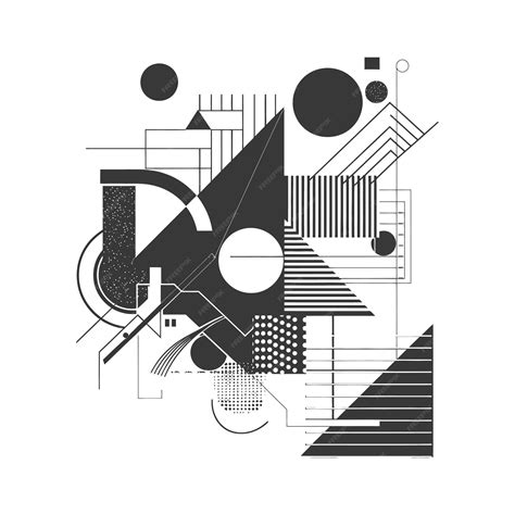 Premium Vector Abstract Geometric Shapes Using Bauhaus Memphis Design