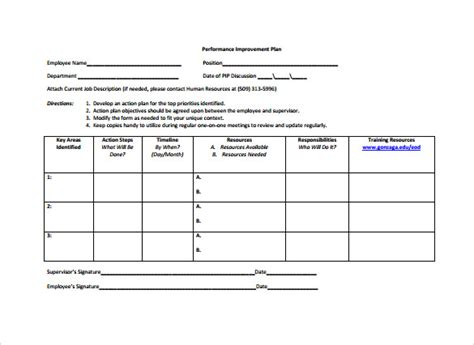 Employee Action Plan Template - 8+ Download Documents in PDF