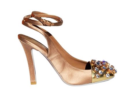 Yves Saint Laurent Nude Crystal Embellished Satin Shoes Slingback Italian 39 5 For Sale At 1stDibs