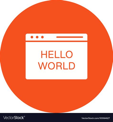 Hello world program icon image Royalty Free Vector Image