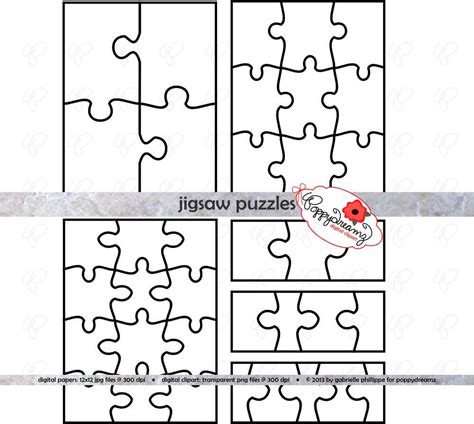 5 Piece Puzzle Template
