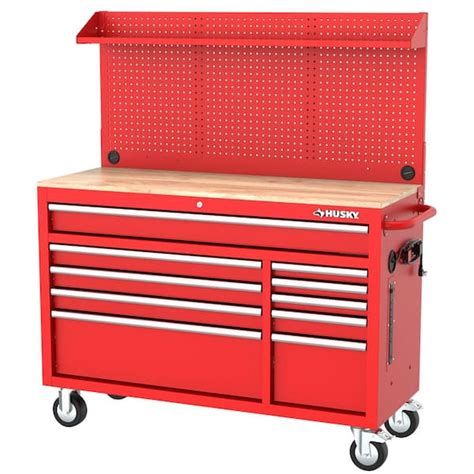 Husky Modular Tool Storage 52 In W Standard Duty Red Mobile Workbench