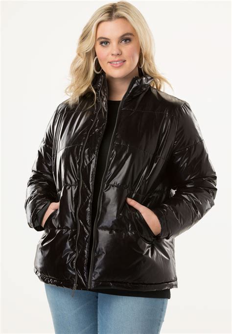 Metallic Ultimate Puffer Jacket Plus Size Coats And Jackets Roamans