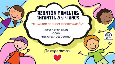 REUNIÓN FAMILIAS ALUMNADO NUEVA INCORPORACIÓN CEIP Valle San Lorenzo