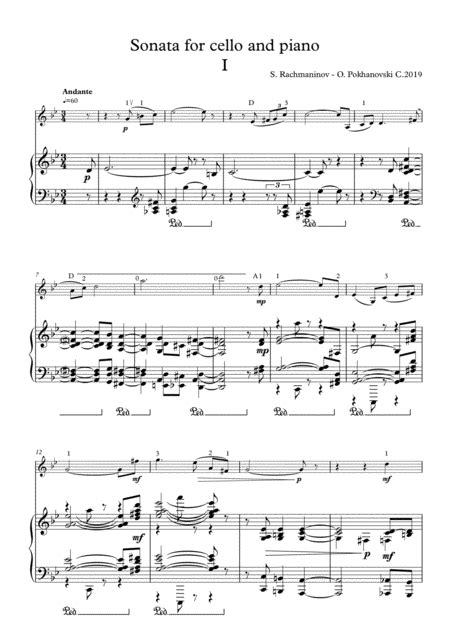 Rachmaninov Cello Sonata Arranged For Violin And Piano First Movement