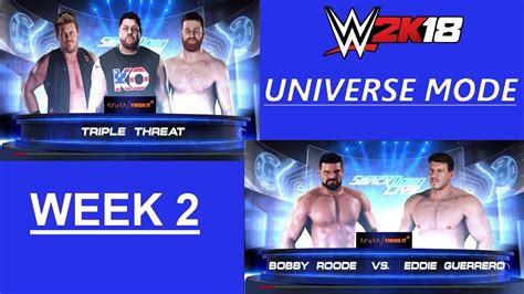 Wwe 2k18 Universe Mode Smackdown Week 2 Canadian Bacon Youtube