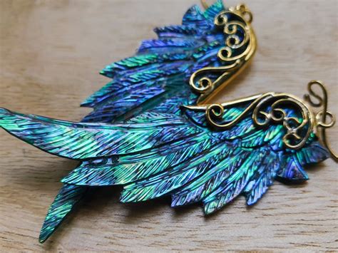 Wing Earrings, Long Feather Earrings, Angel Wing Earrings, Boho Jewelry ...