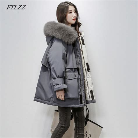 Winter Womens Real Fox Fur Hooded Down Parka Long Parka Coat Thick