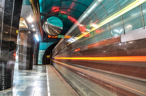 Metro Station and Train Stock Photo | Adobe Stock