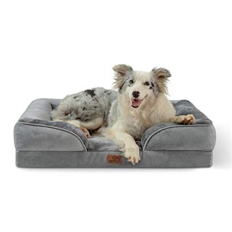 Bedsure Large Orthopedic Dog Bed, Bolster Dog Beds for Large Dogs - Foam Sofa with Removable ...