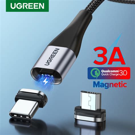 UGREEN 1m tính loại C 3A Cáp dữ liệu sạc nhanh Micro USB cho Samsung