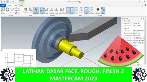 Latihan Dasar 2 MasterCAM 2023 Materi Belajar CNC Menu Lathe Face