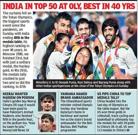 India Medals In Olympics 2021: India finishes 48th, best in four ...