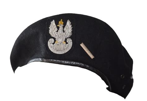 Wojskowy Beret Czarny 418 MON Z Bajorkiem 57 13961554674 Oficjalne