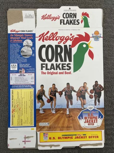 KELLOGG S CORN FLAKES Flattened Cereal Box David Robinson 1993 Olympic