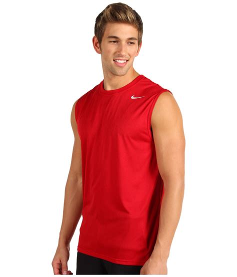 Lyst Nike Dri Fit Legend Sleeveless Training Shirt In Red For Men