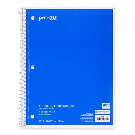 Pengear 1 Subject Notebook College Ruled Blue 70 Sheets