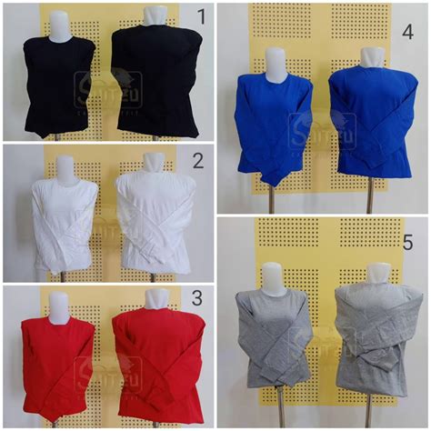 Jual Kaos Polos O Neck Lengan Panjang Rib Katun Combed 20s Unisex Pria