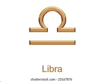 Libra Golden Zodiac Sign Isolated On Stock Vector Royalty Free