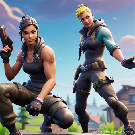 Fortnite Action Pose Illustration Stable Diffusion Online