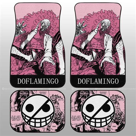 One Piece Car Mats Donquixote Doflamingo Manga Pattern Jolly Roger Sym