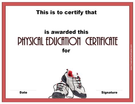 Physical Education Awards and Certificates - Free