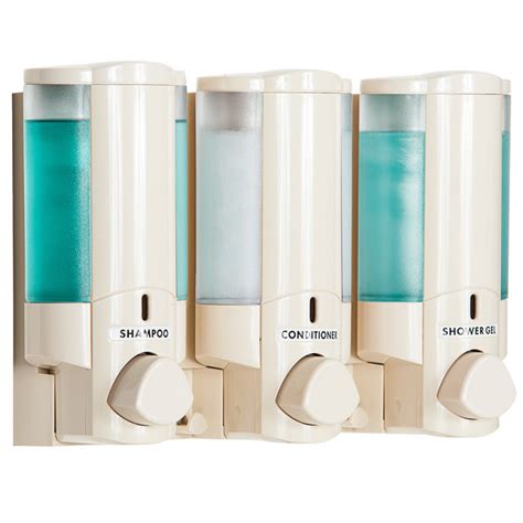 Dispenser Amenities 36370 Aviva 30 Oz Vanilla 3 Chamber Wall Mounted Locking Soap Dispenser