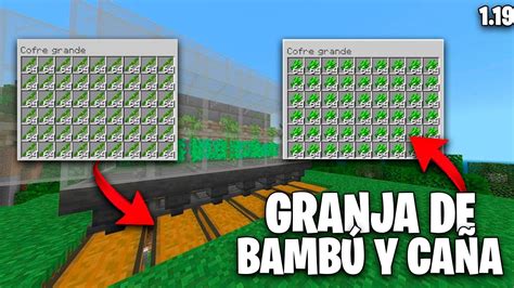 LA MEJOR GRANJA DE CAÑA Y BAMBÚ EN MINECRAFT 1 19 YouTube