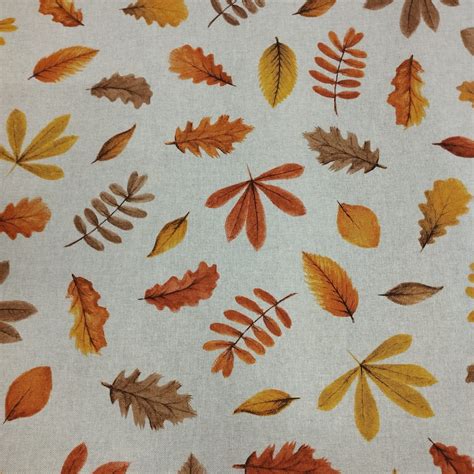 Tissu Aspect Lin Feuilles D Automne La Grange Aux Tissus