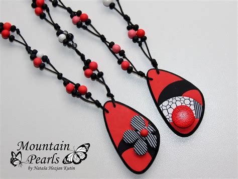 Polymer Clay Necklace Mountain Pearls By Nata A Hozjan Ku Flickr