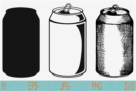 Aluminum Can Beer Set Vector Svg An Outline Icon By Filevectorsvg