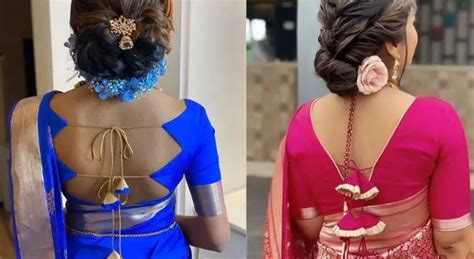 20 Beautiful Kathpadar Saree Back Neck Blouse Designs