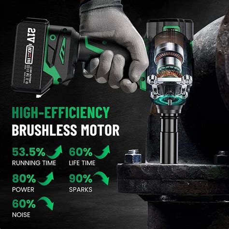 SEESII WH750 Brushless Impact Wrench High Torque Cordless 45 OFF