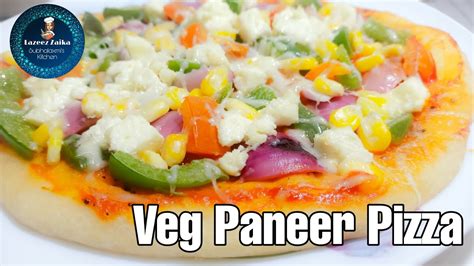 Veg Paneer Pizza Pizza Without Oven Veg Pizza No Yeast No Oven