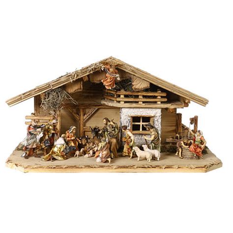 Presepe Re Magi Pastori Bue E Asino Mod Original Legno In Valgardena