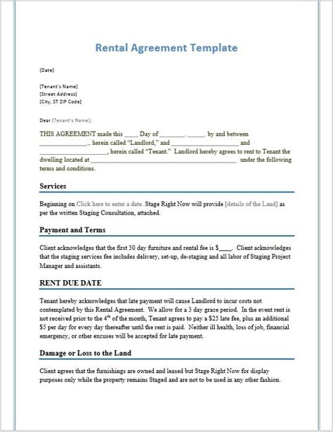 Desk Rental Agreement Template