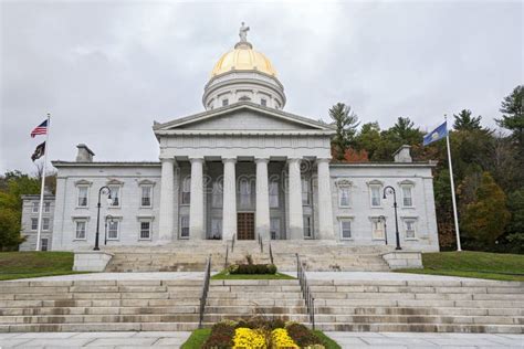 Neoclassical State Capitol Building In Montpelier Vermont Stock Photo