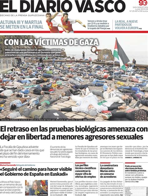 Portada El Diario Vasco Lunes 18 De Marzo De 2024