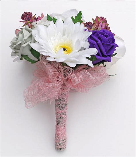 Pink Astrantia Ivory Gerbera And Rose Flower Girl Wedding Posy Sarahs