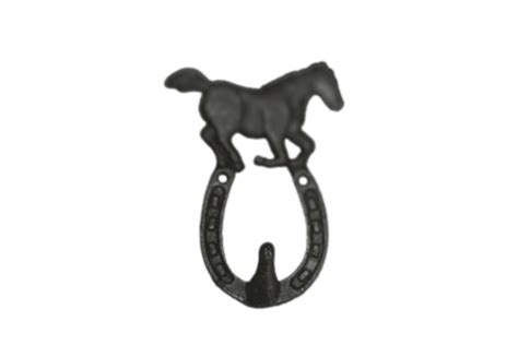 Cast Iron Horse Shoe Hook With Horse Nztack
