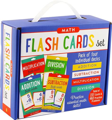 Essential Math Flash Cards Set Addition Subtraction Worksheets