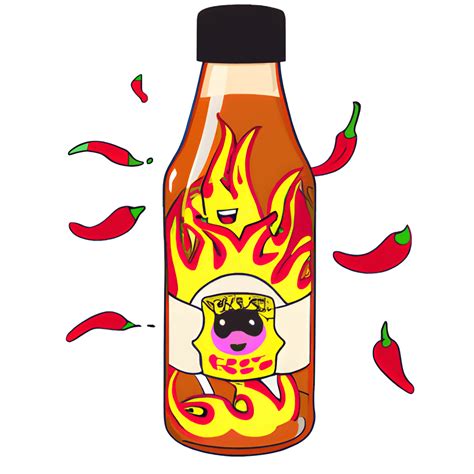 Kawaii Chibi Hot Sauce Bottle · Creative Fabrica