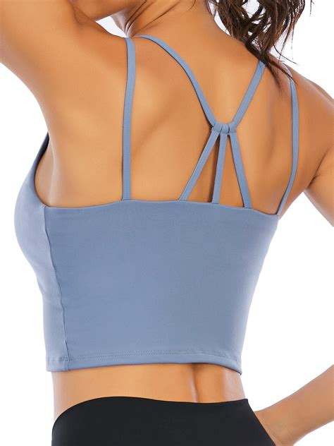 YouLoveIt Women S Sports Bra Stretch Cami Tank Top Padded Wireless