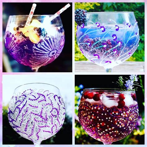 Purple Gin Glasses Gin Ginglass Purpleglass Gints Gin Ts Painted Glasses Glass