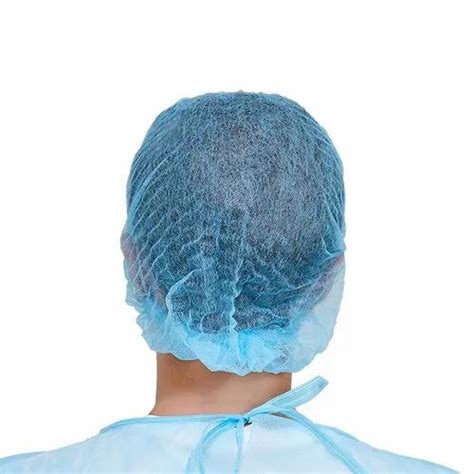 Plain Disposable Non Woven Blue Surgical Bouffant Cap Quantity Per