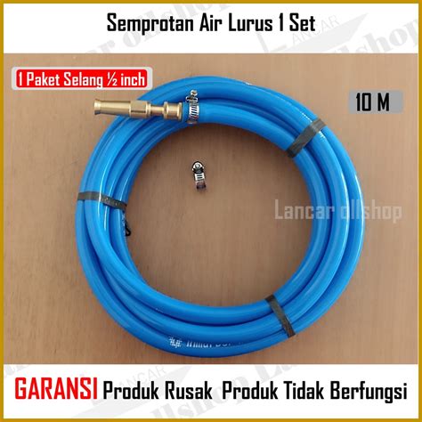 Jual Semprotan Lurus Kuningan Set Klem Hose Konektor Selang Air Siram