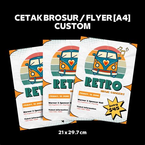 Jual A4 Cetak Brosur Pamflet Flyer Custom Desain Kamu Murah