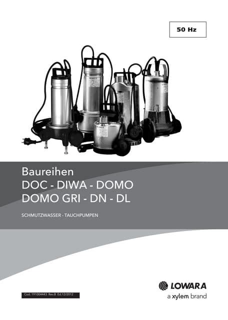 Lowara Doc Schmutzwasser Tauchmotorpumpen Pdf