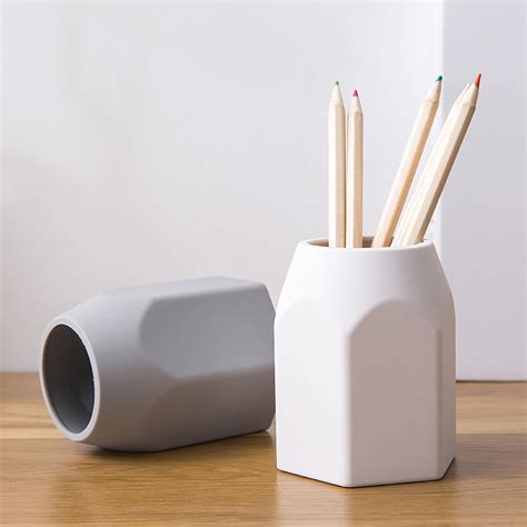 Silicone Pen Holder Minimalist Pen Holder White Gray Pen Etsy